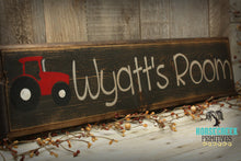 Load image into Gallery viewer, Red Tractor Sign, Personalized Tractor Gift, Boys Room Decor