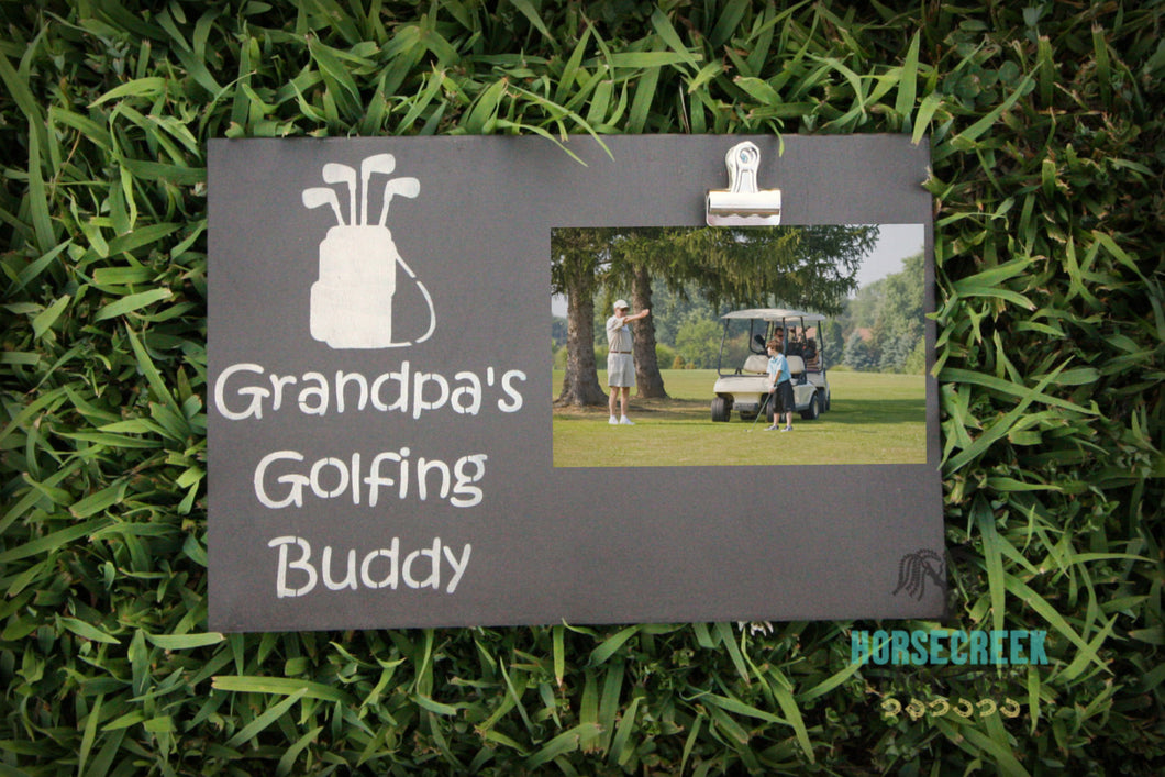 Grandpa's Golfing Buddy Photo Wood Sign