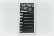 Load image into Gallery viewer, Rustic Kitchen Sign, Chalkboard Menu, Weekly Meal Planner, White, Framed Chalkboard
