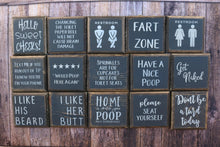 Load image into Gallery viewer, Small Funny Bathroom Signs Collection, Farmhouse Rustic Restroom Wood Wall Decor
