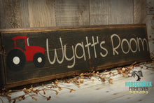 Load image into Gallery viewer, Red Tractor Sign, Personalized Tractor Gift, Boys Room Decor

